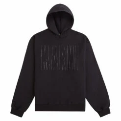 Marni Across Logo Hoodie | Black