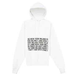 Helmut Lang Box Logo Hoodie | White