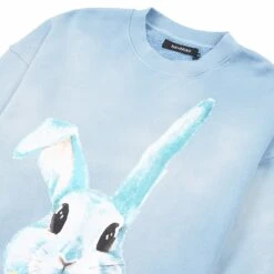 Bunny Crewneck | Dusty Blue Sunfade -Daily Fashion bunny crewneck dusty blue sunfade 882655