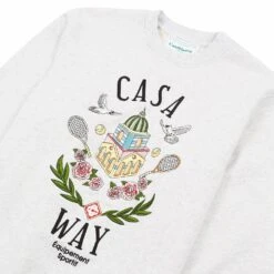 Casablanca Casa Way Embroidered Sweatshirt | Grey -Daily Fashion casa way embroidered sweatshirt grey 666673