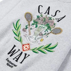 Casablanca Casa Way Embroidered Sweatshirt | Grey Marle -Daily Fashion casa way embroidered sweatshirt grey marle 138561