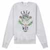 Casablanca Casa Way Embroidered Sweatshirt | Grey Marle -Daily Fashion casa way embroidered sweatshirt grey marle 551168