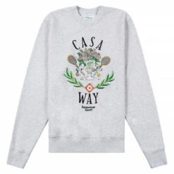 Casablanca Casa Way Embroidered Sweatshirt | Grey Marle