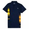 Lacoste Color Block Piqué And Mesh Polo | Navy/Yellow/Orange -Daily Fashion color block pique and mesh polo navyyelloworange 241711