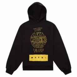 Marni Cuffs Brushed Hoodie | Black