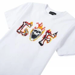 Flaming Skull Tee | White -Daily Fashion flaming skull tee white 250863