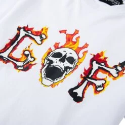 Flaming Skull Tee | White -Daily Fashion flaming skull tee white 611201