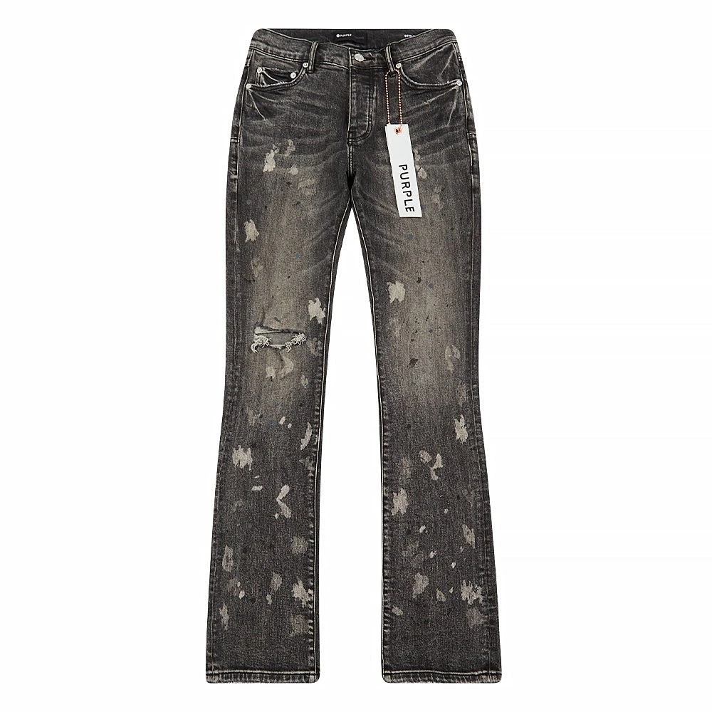 Flared Vintage Black Acid Bleach Denim 3 Flared Vintage Black Acid Bleach Denim