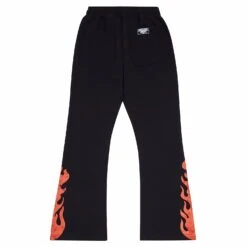 H.E.I.S.T. Flare Sweatpant | Black/Orange -Daily Fashion heist flare sweatpant blackorange 614268