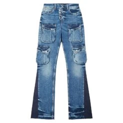 Hip Cargo Flare Denim