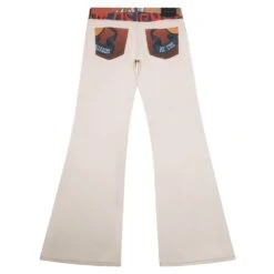 Jimmy Wings Print Canvas Flare Pant | Brown -Daily Fashion jimmy wings print canvas flare pant brown 576919
