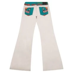 Jimmy Wings Print Canvas Flare Pant | Green -Daily Fashion jimmy wings print canvas flare pant green 414966