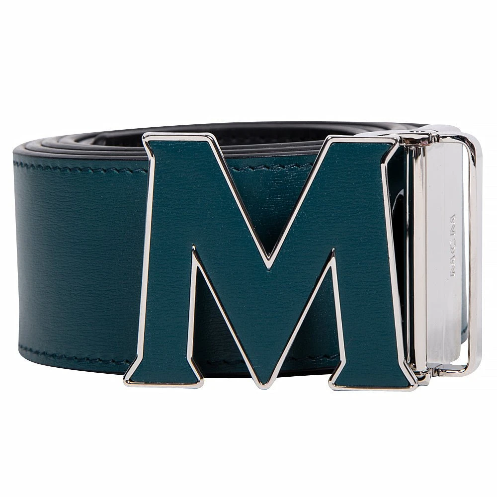 MCM Leather Inlay Reversible Belt | Green 3 MCM Leather Inlay Reversible Belt | Green