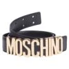 MOSCHINO Leather Logo Belt | Fantasy Print Black