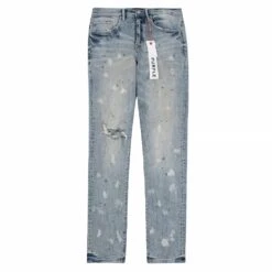 Light Indigo Acid Bleach Denim