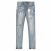 Light Indigo Paint Blowout Denim -Daily Fashion light indigo paint blowout denim 666814