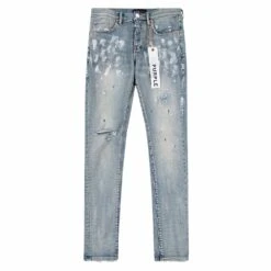 Light Indigo Paint Blowout Denim