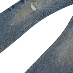 Mid Indigo Stretch Flare Denim -Daily Fashion mid indigo stretch flare denim 106035