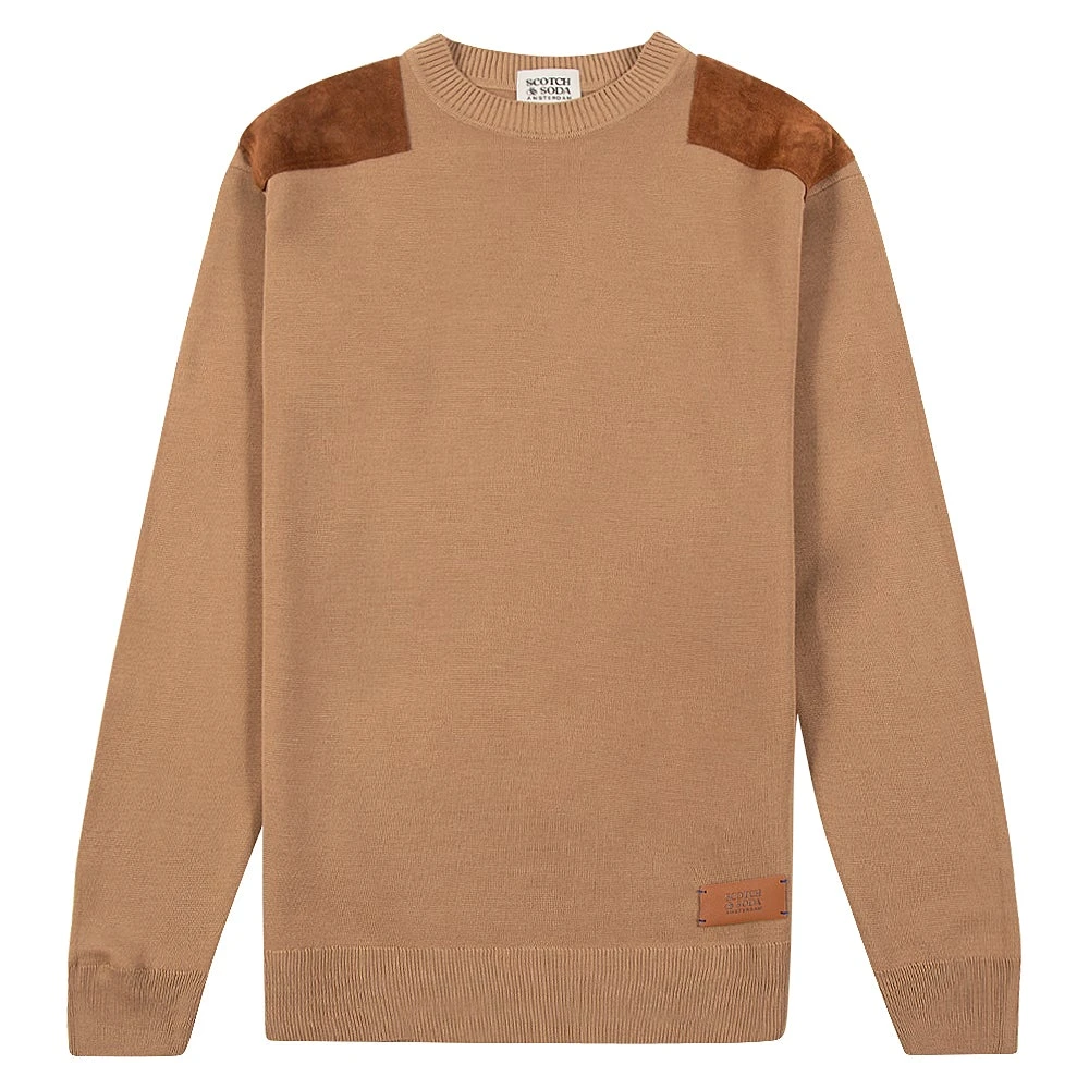 Scotch And Soda Patch Sweatshirt | Sand 3 Scotch And Soda Patch Sweatshirt | Sand