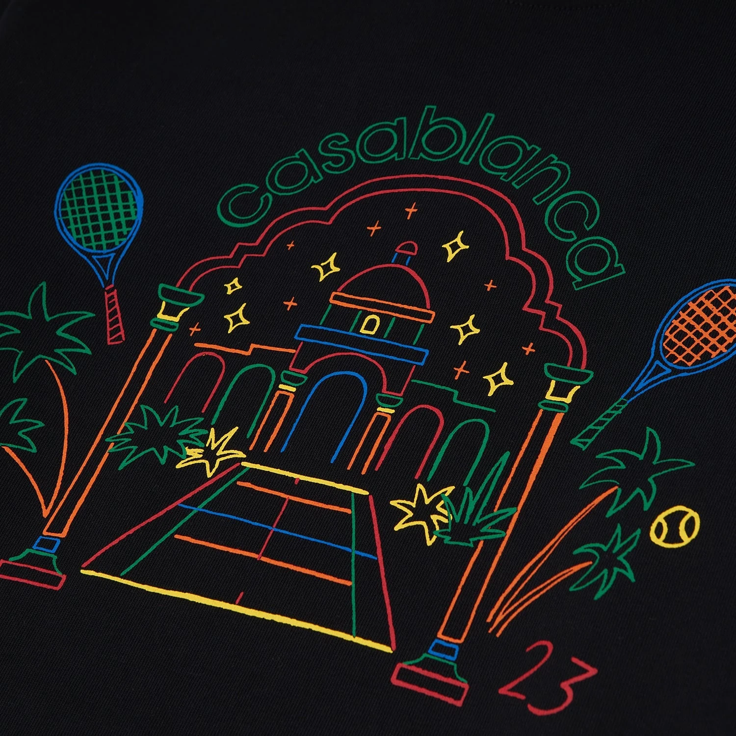 Casablanca Rainbow Crayon Temple Tee | Black 4 Casablanca Rainbow Crayon Temple Tee | Black - Image 2