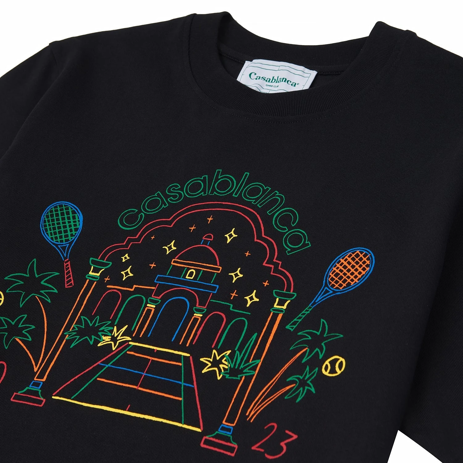 Casablanca Rainbow Crayon Temple Tee | Black 5 Casablanca Rainbow Crayon Temple Tee | Black - Image 3
