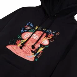 Helmut Lang Scribble Logo Hoodie | Black -Daily Fashion scribble logo hoodie black 576104