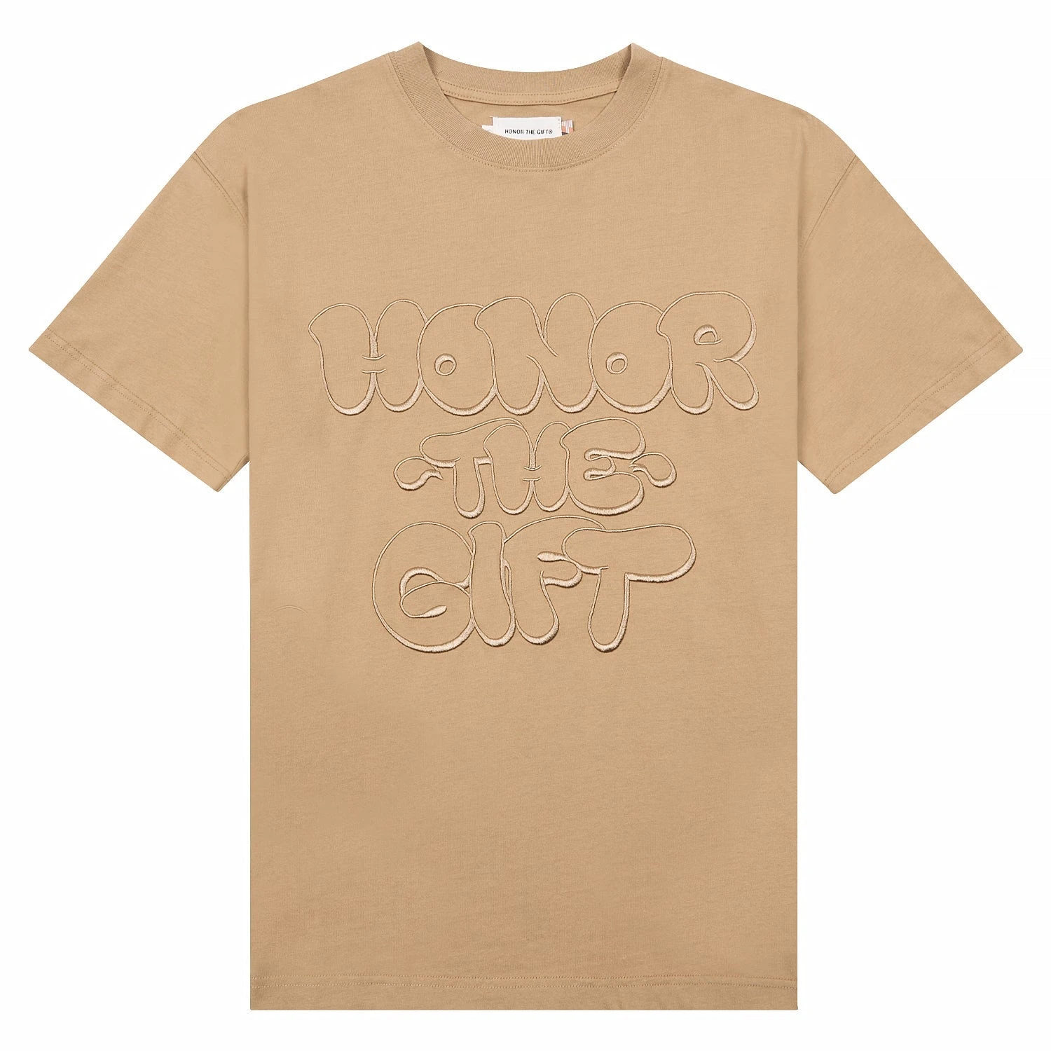 Script Tee | Tan 3 Script Tee | Tan