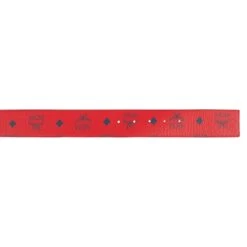 MCM Shiny Cobalt Claus Reversible Belt | Candy Red -Daily Fashion shiny cobalt claus reversible belt candy red 536609