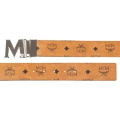 MCM Shiny Cobalt Claus Reversible Belt | Cognac -Daily Fashion shiny cobalt claus reversible belt cognac 859381