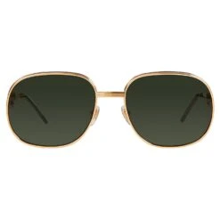 Casablanca Square Sunglasses | Gold/Silver/Green/Dark Green -Daily Fashion square sunglasses goldsilvergreendark green 685431