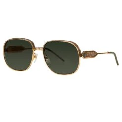 Casablanca Square Sunglasses | Gold/Silver/Green/Dark Green