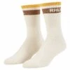 Rhude Stripe Logo Sock | Creme/Mustard/Brown -Daily Fashion stripe logo sock crememustardbrown 372537
