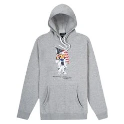 Team USA Polo Bear Hoodie | Grey