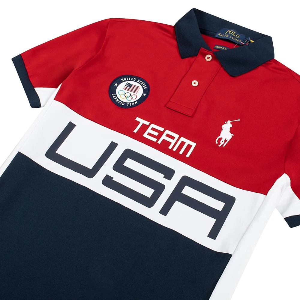 Team USA Stretch Mesh Polo Shirt | Red 4 Team USA Stretch Mesh Polo Shirt | Red - Image 2