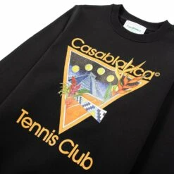 Casablanca Tennis Club Icon Sweatshirt | Black -Daily Fashion tennis club icon sweatshirt black 311175