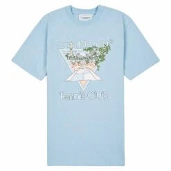 Casablanca Tennis Club Pastelle Tee | Pale Blue