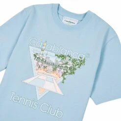 Casablanca Tennis Club Pastelle Tee | Pale Blue -Daily Fashion tennis club pastelle tee pale blue 413314
