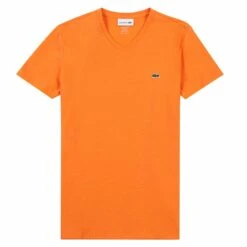 Lacoste V-Neck Basic Tee | Mandarin Orange
