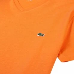 Lacoste V-Neck Basic Tee | Mandarin Orange -Daily Fashion v neck basic tee mandarin orange 288631