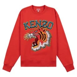 Kenzo Varsity Jungle Tiger Sweatshirt | Medium Red