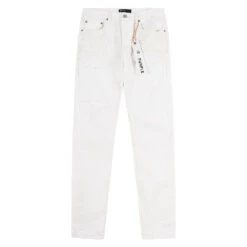 White Quilted Destroy Pocket Denim
