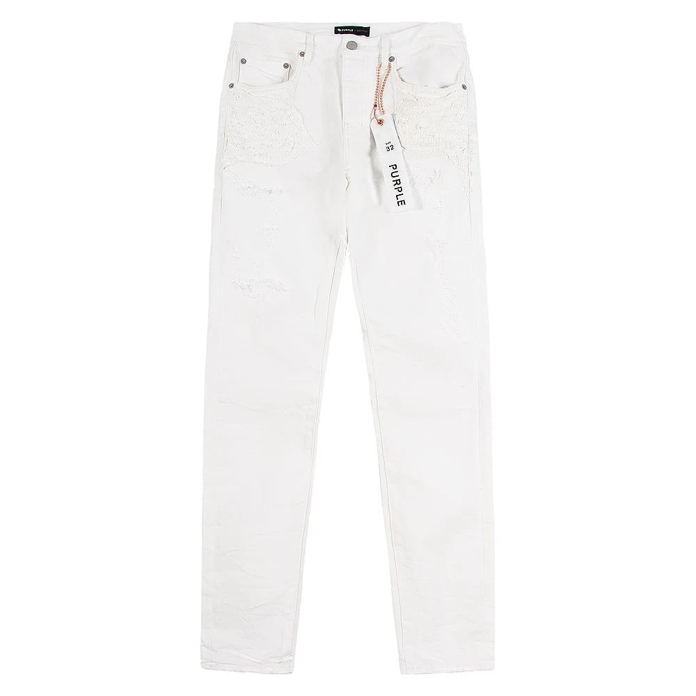 White Quilted Destroy Pocket Denim 3 White Quilted Destroy Pocket Denim