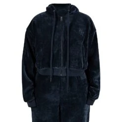 Ksubi Women's Velour Zip Up Hoodie | Navy