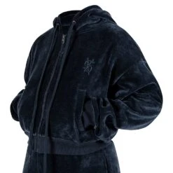 Ksubi Women's Velour Zip Up Hoodie | Navy -Daily Fashion womens velour zip up hoodie navy 783052