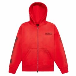 Wordmark Full Zip Hoodie | Red