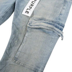 Worn Light Indigo Cargo Denim -Daily Fashion worn light indigo cargo denim 920669